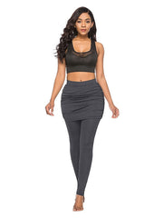 Sports Simple Soft Stretchy Pants with Ruched Sides