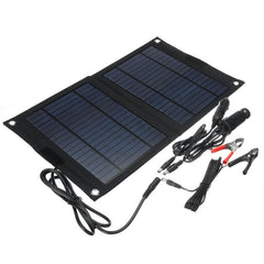 100W Foldable Solar Panel - 12V/5V Portable Battery Charger with Dual USB, Waterproof for Outdoor Use