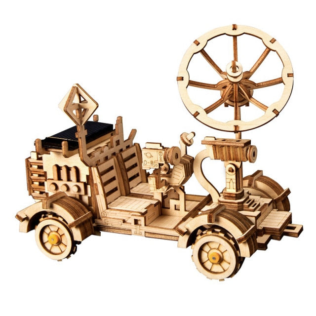 3D-Spielzeug aus Holz zur Weltraumjagd mit Solarenergie – Zusammenbau-Geschenk für Kinder, Jugendliche, Erwachsene