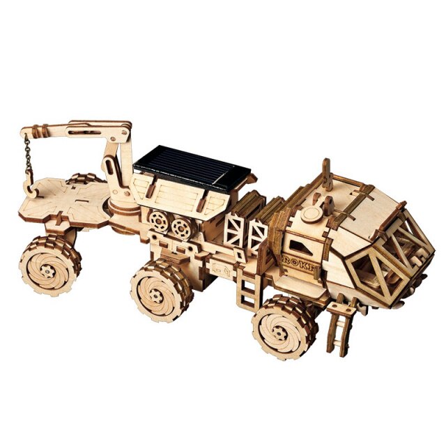 3D-Spielzeug aus Holz zur Weltraumjagd mit Solarenergie – Zusammenbau-Geschenk für Kinder, Jugendliche, Erwachsene