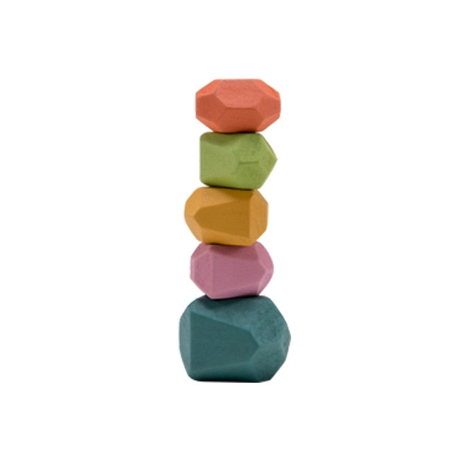 Nordic Style Wooden Jenga Building Blocks - Colorful, Creative, Educational Baby Toy