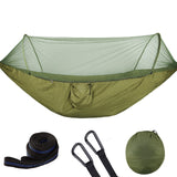 Portable Camping Hammock with Mosquito Net and Pop-Up Light - Outdoor Parachute Fabric