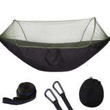 Portable Camping Hammock with Mosquito Net and Pop-Up Light - Outdoor Parachute Fabric