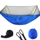 Portable Camping Hammock with Mosquito Net and Pop-Up Light - Outdoor Parachute Fabric