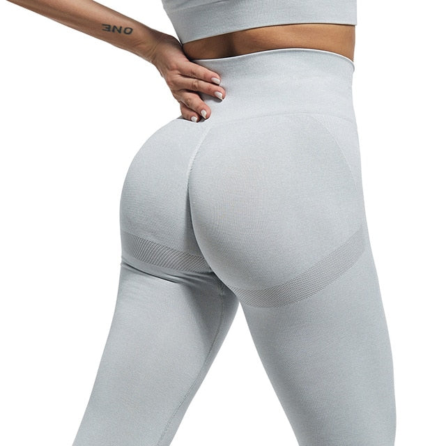 Sexy Women Bubble Butt Push Up High Waist Seamless Fitness Leggings