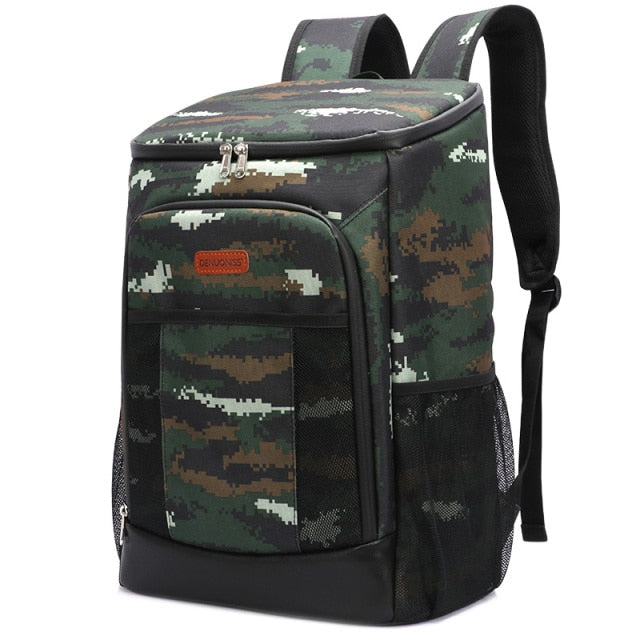 Leakproof Thermal Picnic Backpack - Large Waterproof Cooler Bag for Jungle Camping