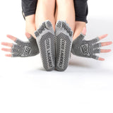 Women's Non-Slip Yoga Socks & Half Finger Running Gloves - 5 Colors, Cotton