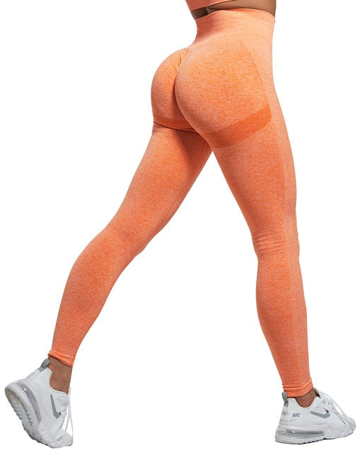 Sexy Women Bubble Butt Push Up High Waist Seamless Fitness Leggings