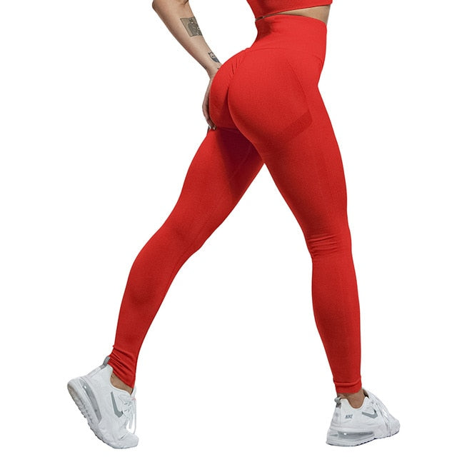 Sexy Women Bubble Butt Push Up High Waist Seamless Fitness Leggings