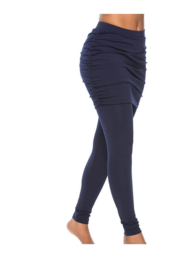 Sports Simple Soft Stretchy Pants with Ruched Sides